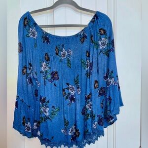 Floral Blue Women's Blouse